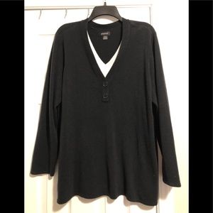 Avenue pullover v-neck sweater - black